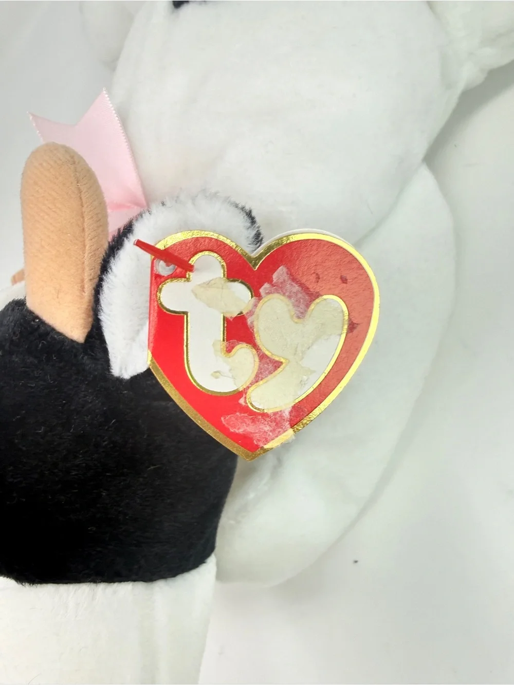 TY Vintage 1994 The Pillow Pals Collection Moo White and Black Cow 14